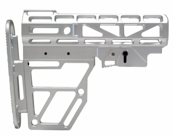 Skeletonized Ar Mil Spec Aluminum Buttstock Silver Rockfirewholesale